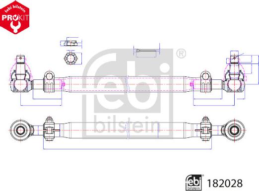 FEBI Bilstein 182028 - Поперечна рульова тяга autocars.com.ua