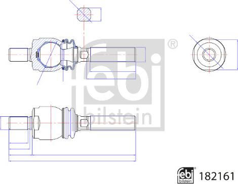 Febi Bilstein 182161 - Осьовий шарнір, рульова тяга autocars.com.ua