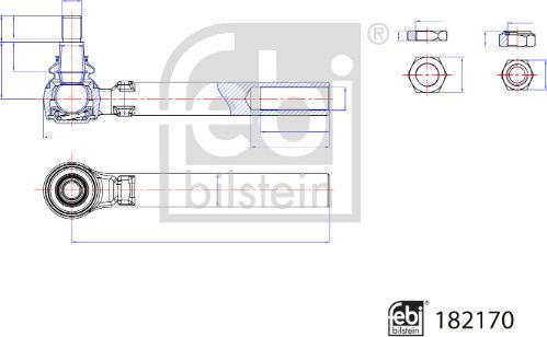 Febi Bilstein 182170 - Наконечник рулевой тяги, шарнир avtokuzovplus.com.ua