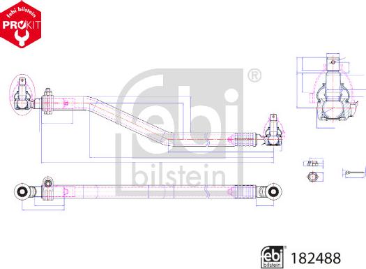 Febi Bilstein 182488 - Продольная рулевая тяга avtokuzovplus.com.ua