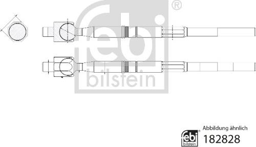 FEBI Bilstein 182828 - Осьовий шарнір, рульова тяга autocars.com.ua
