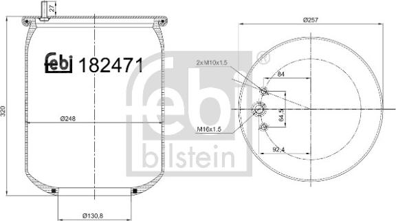 Febi Bilstein 182871 - Кожух пневматичної ресори autocars.com.ua