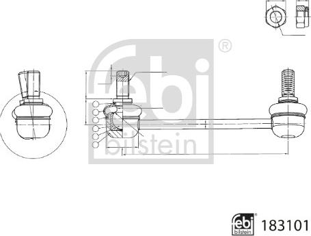 Febi Bilstein 183101 - Тяга / стійка, стабілізатор autocars.com.ua