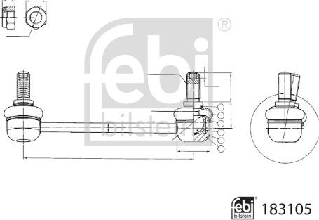 Febi Bilstein 183105 - Тяга / стойка, стабилизатор avtokuzovplus.com.ua