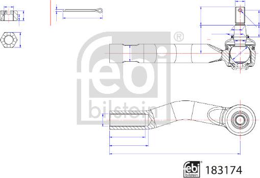 FEBI Bilstein 183174 - Наконечник рульової тяги, кульовий шарнір autocars.com.ua