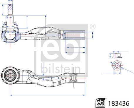 Febi Bilstein 183436 - Наконечник рульової тяги, кульовий шарнір autocars.com.ua