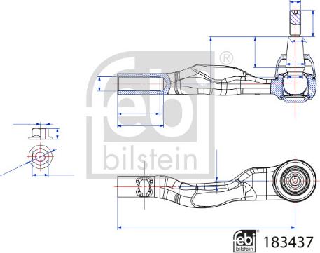 Febi Bilstein 183437 - Наконечник рульової тяги, кульовий шарнір autocars.com.ua