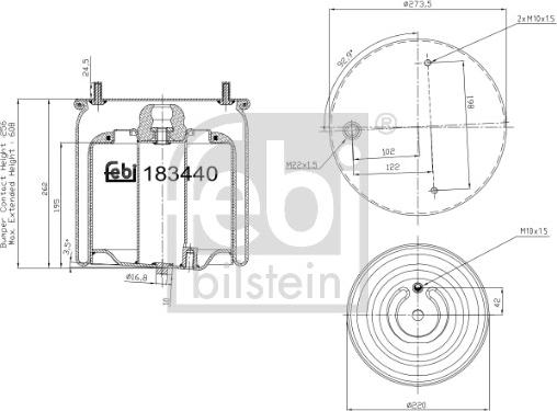 FEBI Bilstein 183440 - Кожух пневматичної ресори autocars.com.ua