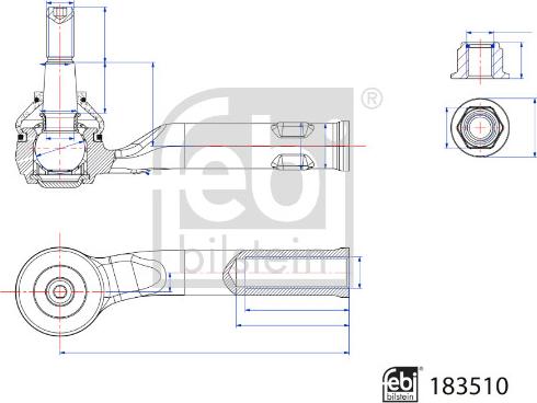 FEBI Bilstein 183510 - Наконечник рульової тяги, кульовий шарнір autocars.com.ua