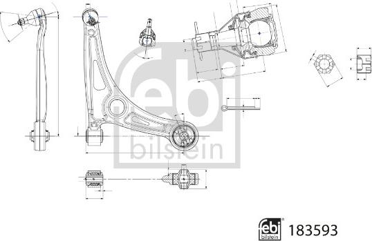 Febi Bilstein 183593 - Важіль незалежної підвіски колеса autocars.com.ua