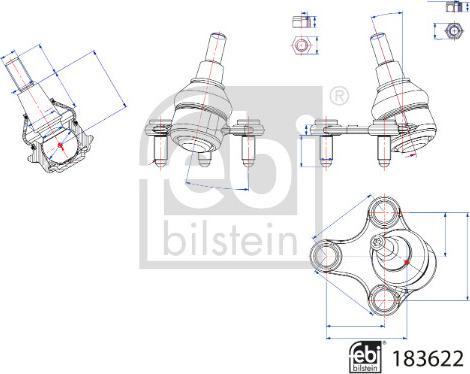 Febi Bilstein 183622 - Шаровая опора, несущий / направляющий шарнир avtokuzovplus.com.ua