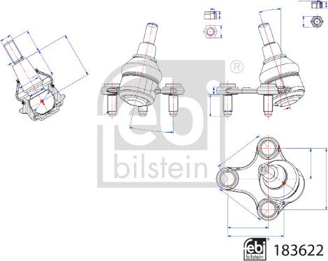 FEBI Bilstein 183622 - Несучий / направляючий шарнір autocars.com.ua