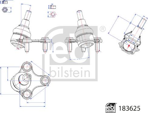 FEBI Bilstein 183625 - Несучий / направляючий шарнір autocars.com.ua