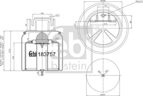 Febi Bilstein 183757 - Кожух пневматической рессоры avtokuzovplus.com.ua