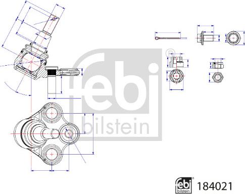 Febi Bilstein 184021 - Несучий / направляючий шарнір autocars.com.ua