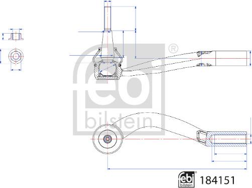 Febi Bilstein 184151 - Наконечник рульової тяги, кульовий шарнір autocars.com.ua