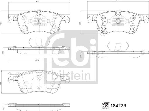 Febi Bilstein 184229 - Гальмівні колодки, дискові гальма autocars.com.ua