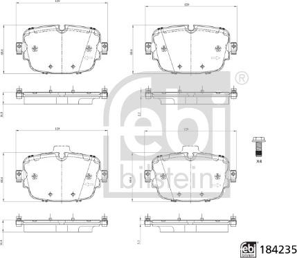 Febi Bilstein 184235 - Гальмівні колодки, дискові гальма autocars.com.ua