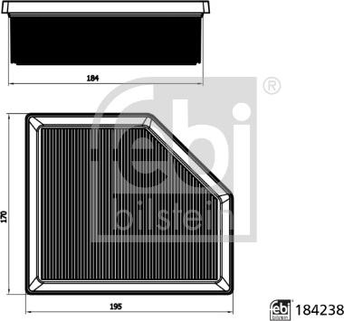 FEBI Bilstein 184238 - Повітряний фільтр autocars.com.ua