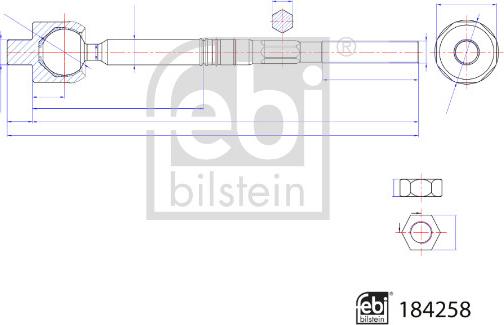 FEBI Bilstein 184258 - Осьовий шарнір, рульова тяга autocars.com.ua