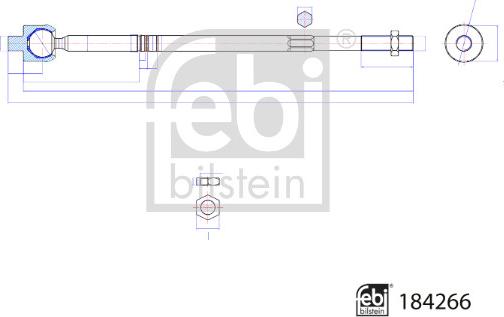 FEBI Bilstein 184266 - Осьовий шарнір, рульова тяга autocars.com.ua
