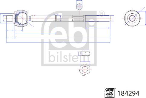FEBI Bilstein 184294 - Осьовий шарнір, рульова тяга autocars.com.ua