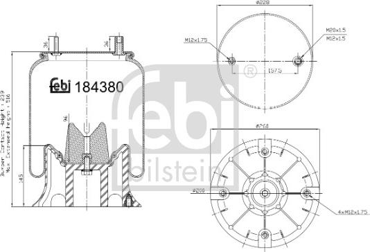 Febi Bilstein 184380 - Кожух пневматичної ресори autocars.com.ua