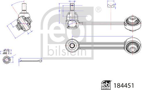 Febi Bilstein 184451 - Важіль незалежної підвіски колеса autocars.com.ua