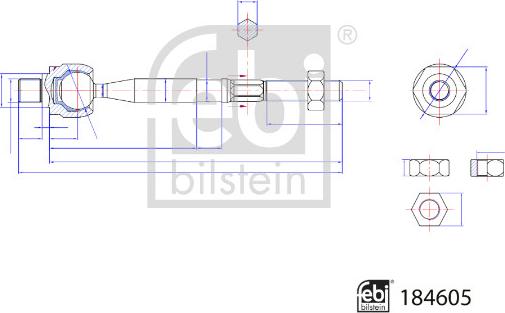 FEBI Bilstein 184605 - Осьовий шарнір, рульова тяга autocars.com.ua