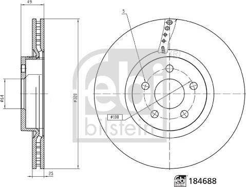 FEBI Bilstein 184688 - Гальмівний диск autocars.com.ua