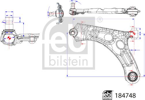 Febi Bilstein 184748 - Важіль незалежної підвіски колеса autocars.com.ua