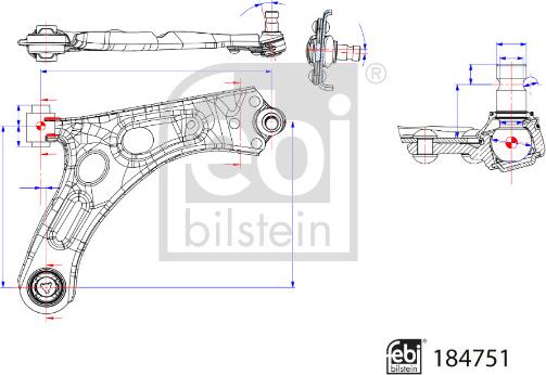 Febi Bilstein 184751 - Важіль незалежної підвіски колеса autocars.com.ua