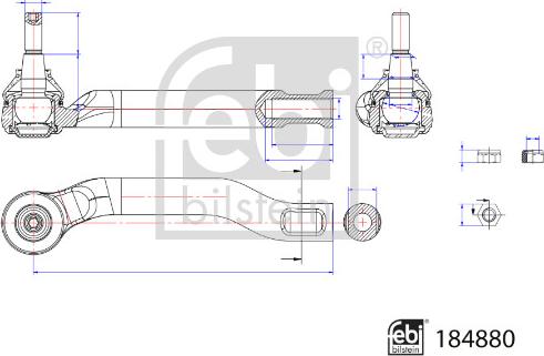 FEBI Bilstein 184880 - Наконечник рульової тяги, кульовий шарнір autocars.com.ua