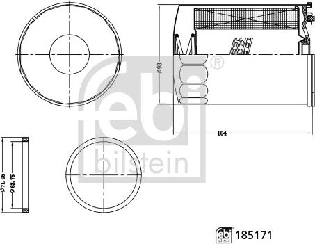 Febi Bilstein 185171 - Фільтр для охолоджуючої рідини autocars.com.ua