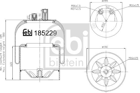 Febi Bilstein 185229 - Кожух пневматичної ресори autocars.com.ua