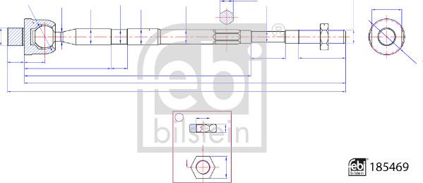 Febi Bilstein 185469 - Осевой шарнир, рулевая тяга avtokuzovplus.com.ua