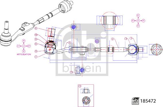 Febi Bilstein 185472 - Поперечная рулевая тяга avtokuzovplus.com.ua