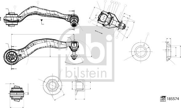 Febi Bilstein 185574 - Важіль незалежної підвіски колеса autocars.com.ua