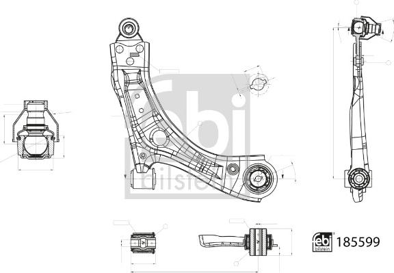 Febi Bilstein 185599 - Важіль незалежної підвіски колеса autocars.com.ua