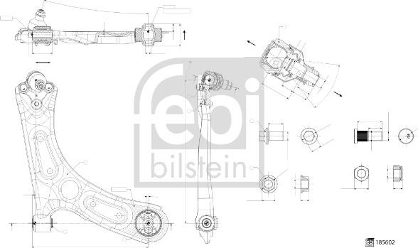 Febi Bilstein 185602 - Важіль незалежної підвіски колеса autocars.com.ua