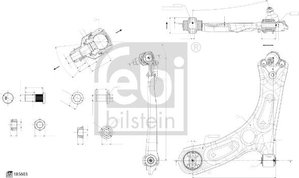 Febi Bilstein 185603 - Важіль незалежної підвіски колеса autocars.com.ua