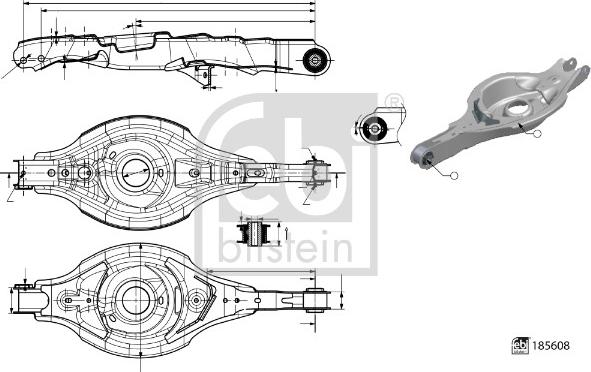FEBI Bilstein 185608 - Важіль незалежної підвіски колеса autocars.com.ua