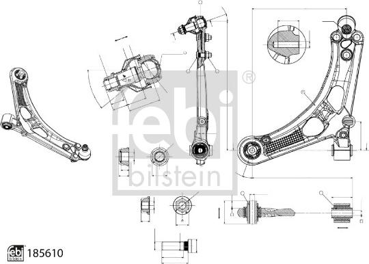 Febi Bilstein 185610 - Важіль незалежної підвіски колеса autocars.com.ua