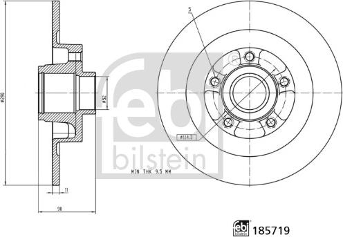 Febi Bilstein 185719 - Тормозной диск autodnr.net