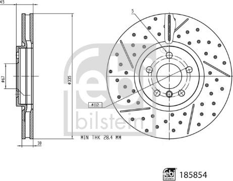 Febi Bilstein 185854 - Гальмівний диск autocars.com.ua