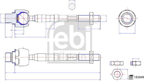 Febi Bilstein 185894 - Осевой шарнир, рулевая тяга autodnr.net