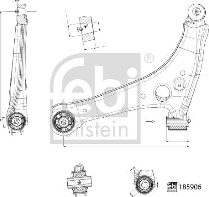 Febi Bilstein 185906 - Важіль незалежної підвіски колеса autocars.com.ua