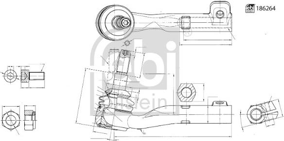 Febi Bilstein 186264 - Наконечник рулевой тяги, шарнир avtokuzovplus.com.ua