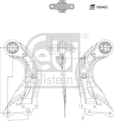 Febi Bilstein 186460 - Важіль незалежної підвіски колеса autocars.com.ua