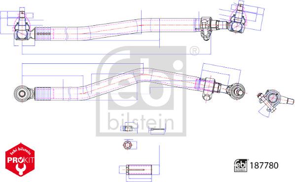 Febi Bilstein 187780 - Продольная рулевая тяга avtokuzovplus.com.ua